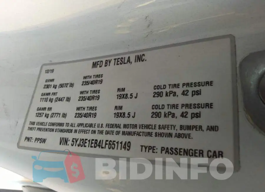 5YJ3E1EB4LF651149 Photo# 9