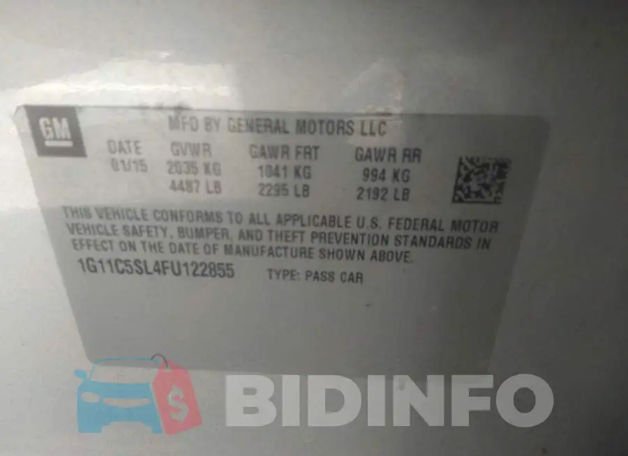 1G11C5SL4FU122855 Photo# 9