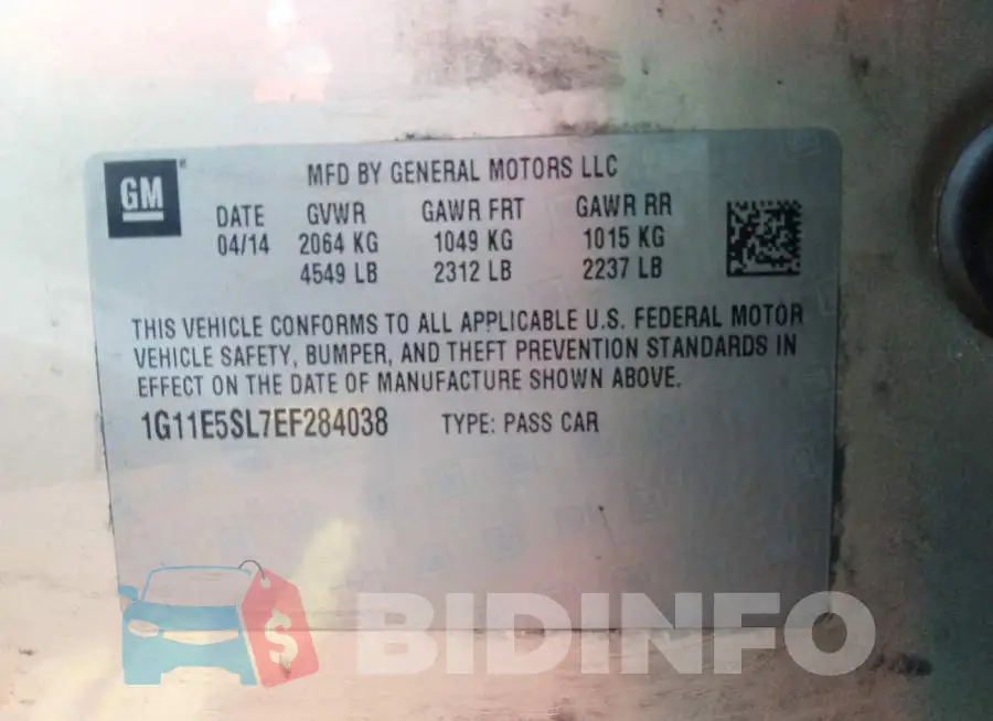 1G11E5SL7EF284038 Photo# 9