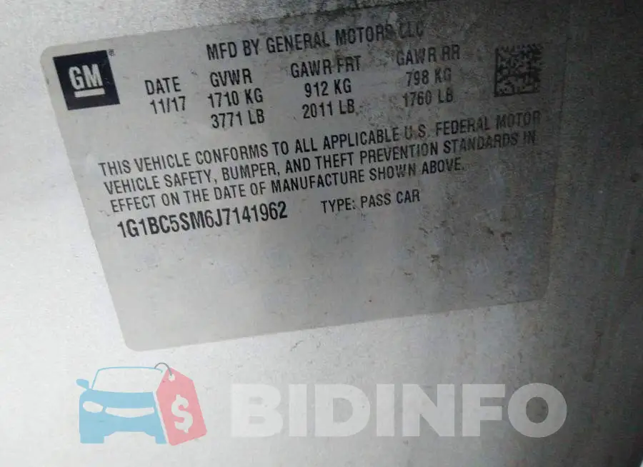 1G1BC5SM6J7141962 Photo# 9