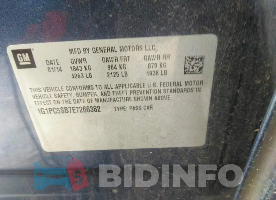 1G1PC5SB7E7266382 Photo# 9