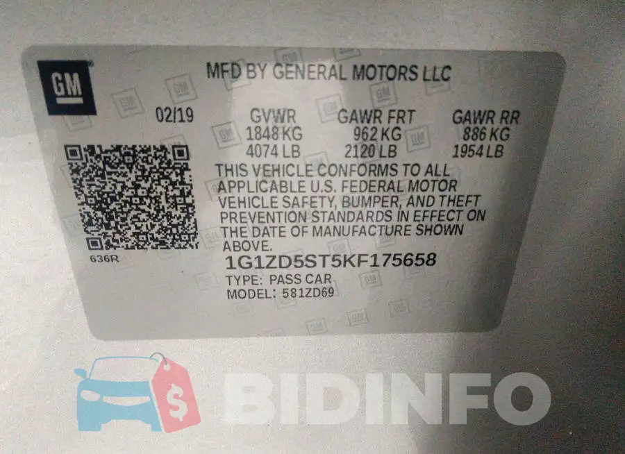 1G1ZD5ST5KF175658 Photo# 9