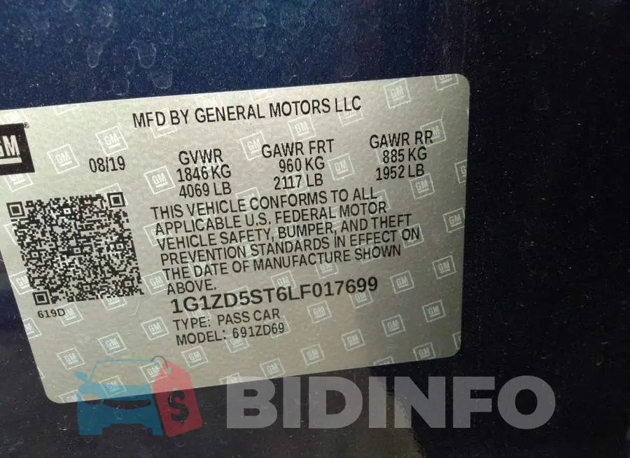1G1ZD5ST6LF017699 Photo# 9
