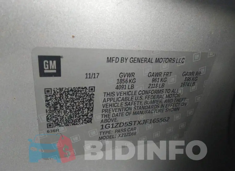 1G1ZD5STXJF165562 Photo# 9