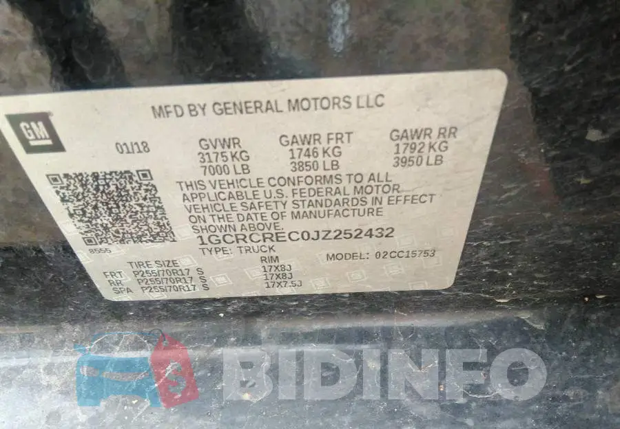 1GCRCREC0JZ252432 Photo# 8