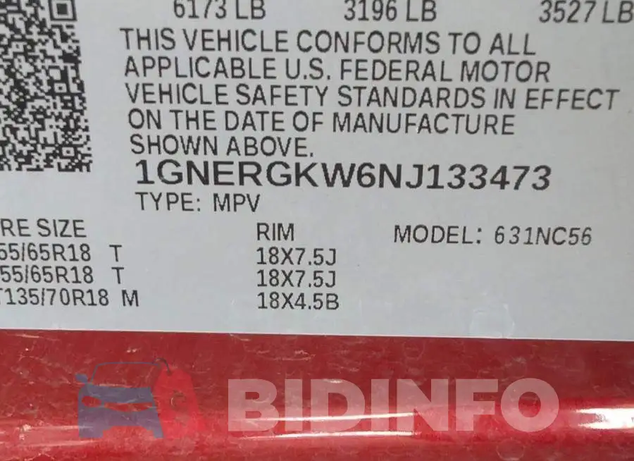 1GNERGKW6NJ133473 Photo# 9