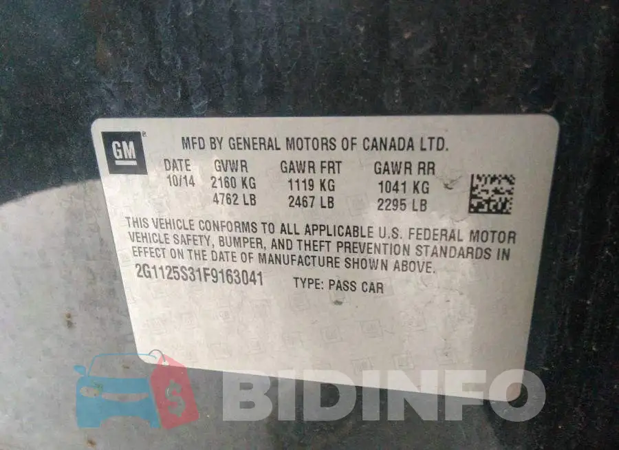 2G1125S31F9163041 Photo# 9
