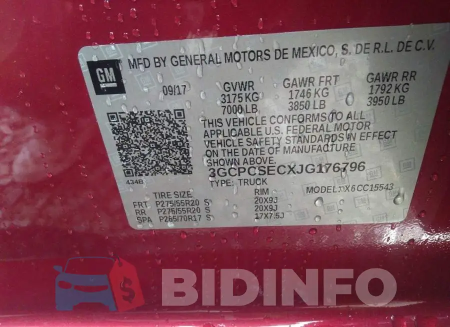 3GCPCSECXJG176796 Photo# 9