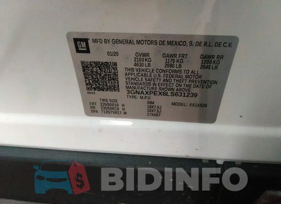 3GNAXPEX6LS631239 Photo# 9