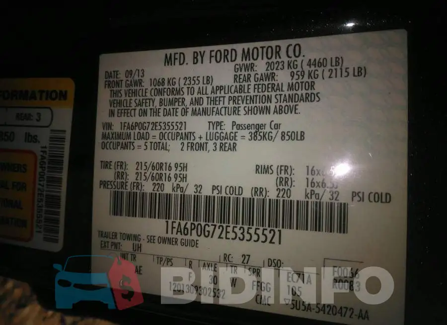 1FA6P0G72E5355521 Photo# 9