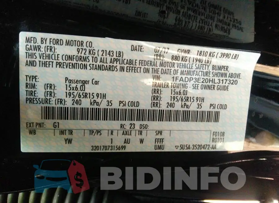 1FADP3E20HL317320 Photo# 9