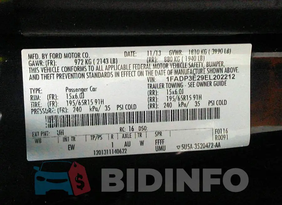 1FADP3E29EL202212 Photo# 9