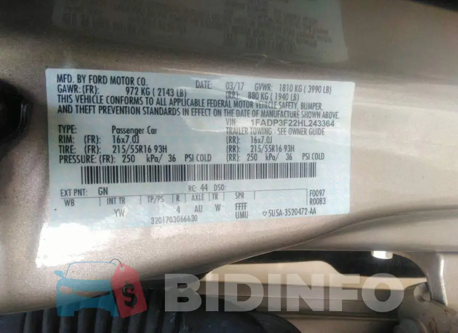 1FADP3F22HL243364 Photo# 9