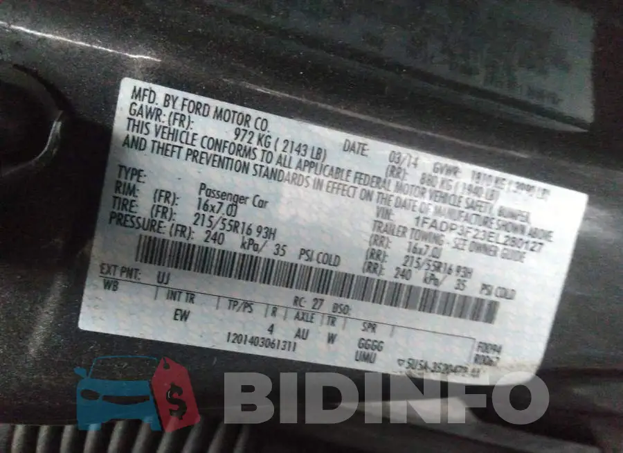 1FADP3F23EL280127 Photo# 9