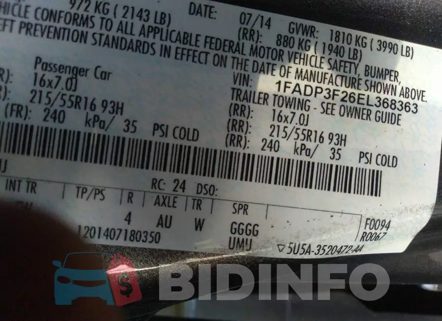 1FADP3F26EL368363 Photo# 9