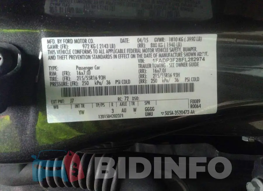 1FADP3F28FL282974 Photo# 9