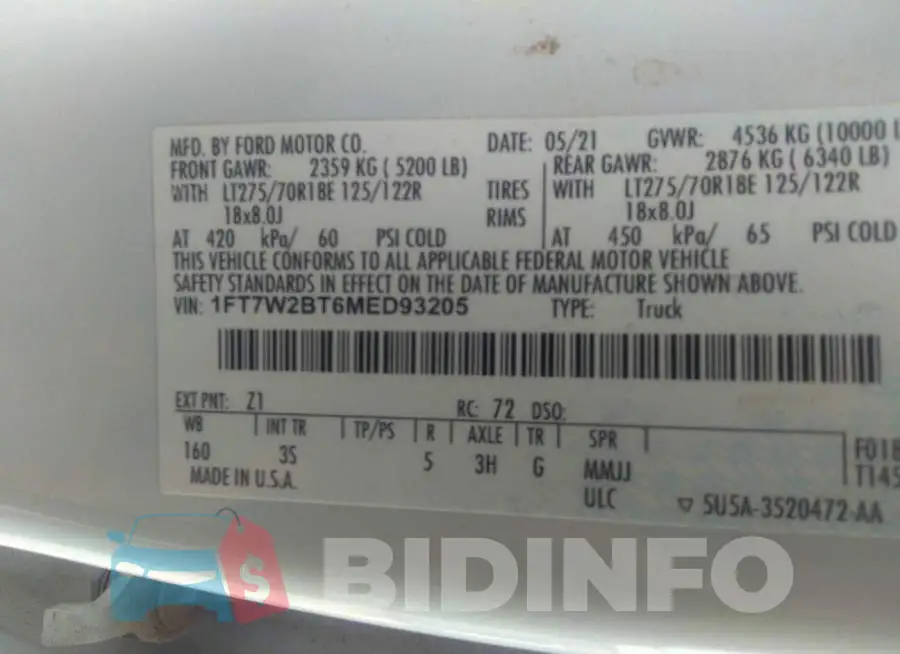 1FT7W2BT6MED93205 Photo# 9