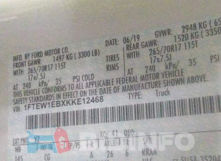 1FTEW1EBXKKE12468 Photo# 9