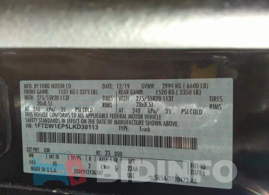 1FTEW1EP5LKD30113 Photo# 9