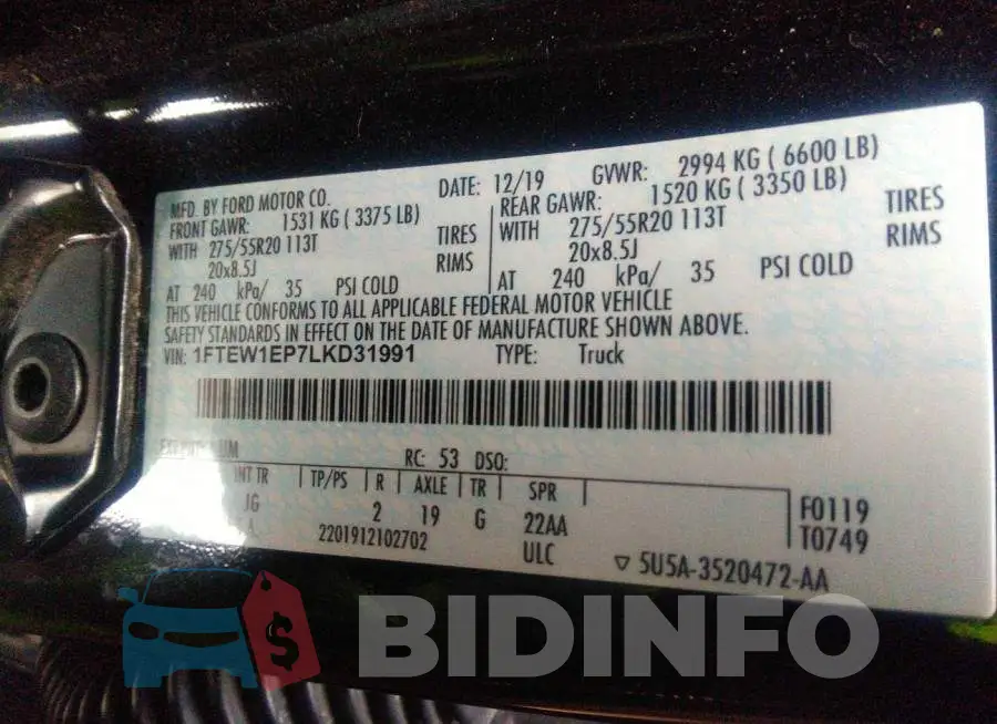1FTEW1EP7LKD31991 Photo# 9