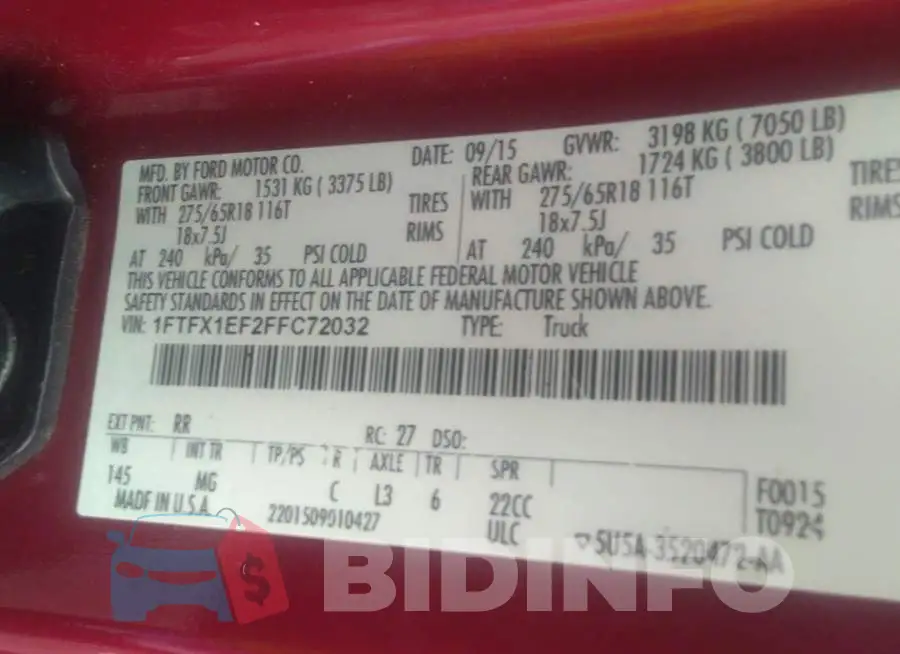 1FTFX1EF2FFC72032 Photo# 9