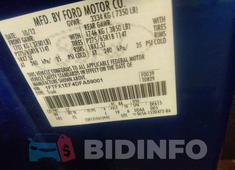 1FTFX1EF4DFA59001 Photo# 9