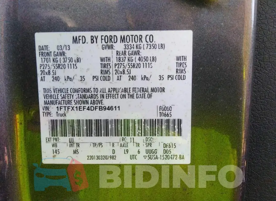 1FTFX1EF4DFB94611 Photo# 9