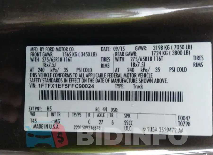 1FTFX1EF5FFC90024 Photo# 9