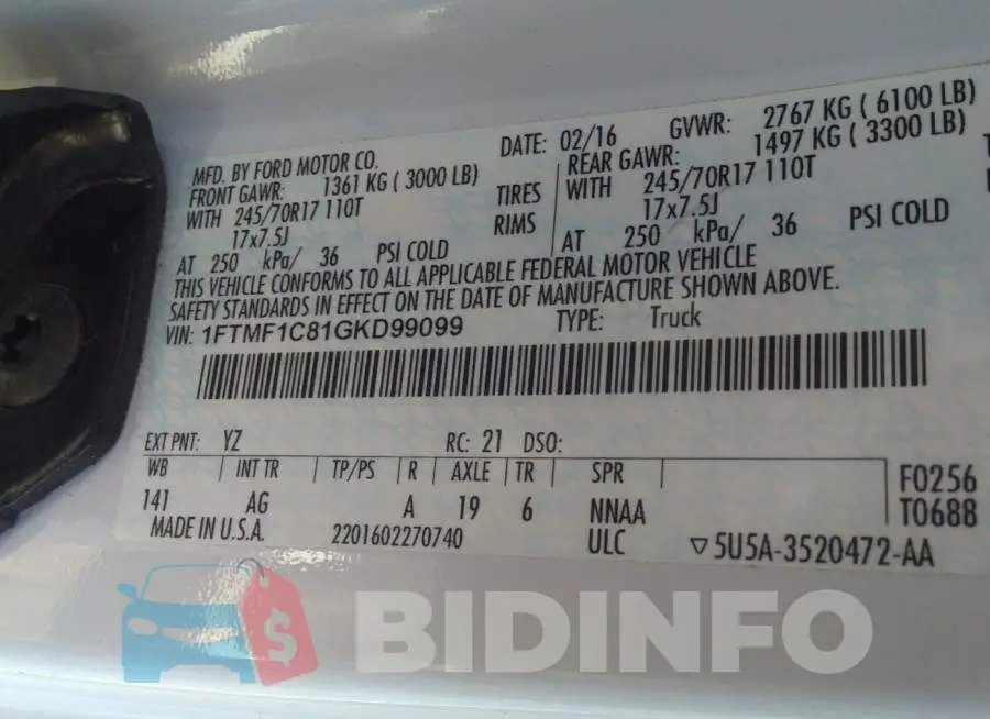 1FTMF1C81GKD99099 Photo# 9