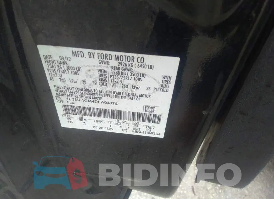 1FTMF1CM4DFA04074 Photo# 9