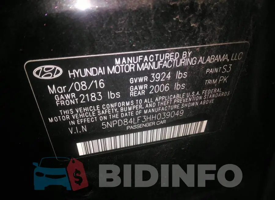 5NPD84LF3HH039049 Photo# 9