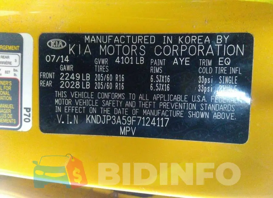 KNDJP3A59F7124117 Photo# 9