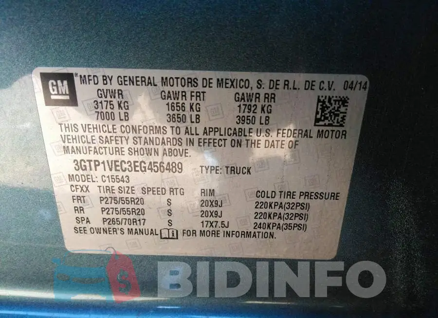 3GTP1VEC3EG456489 Photo# 9