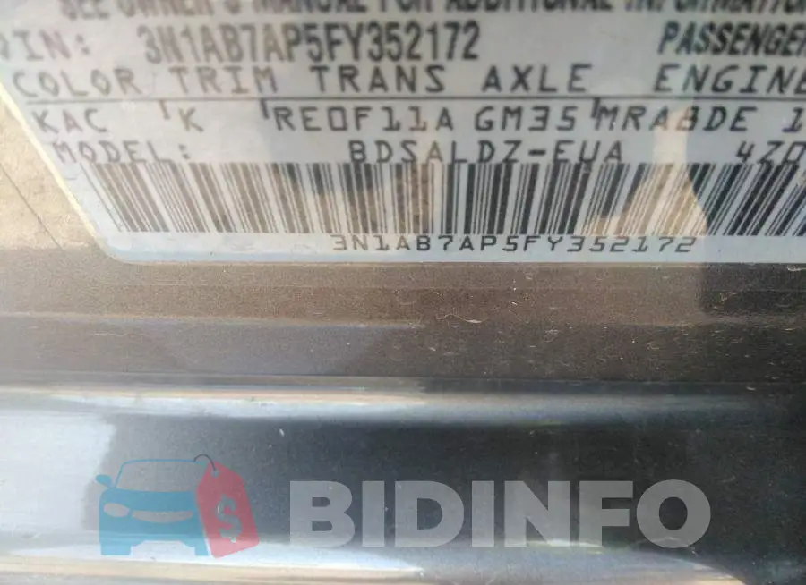 3N1AB7AP5FY352172 Photo# 9