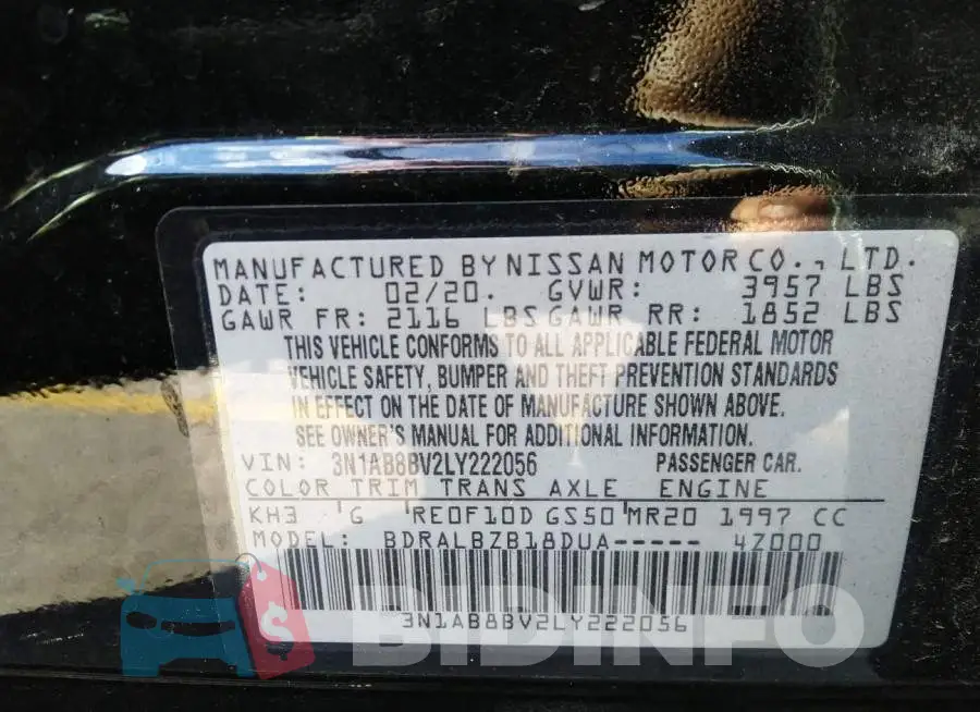 3N1AB8BV2LY222056 Photo# 9