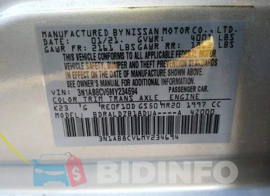 3N1AB8CV6MY234694 Photo# 9