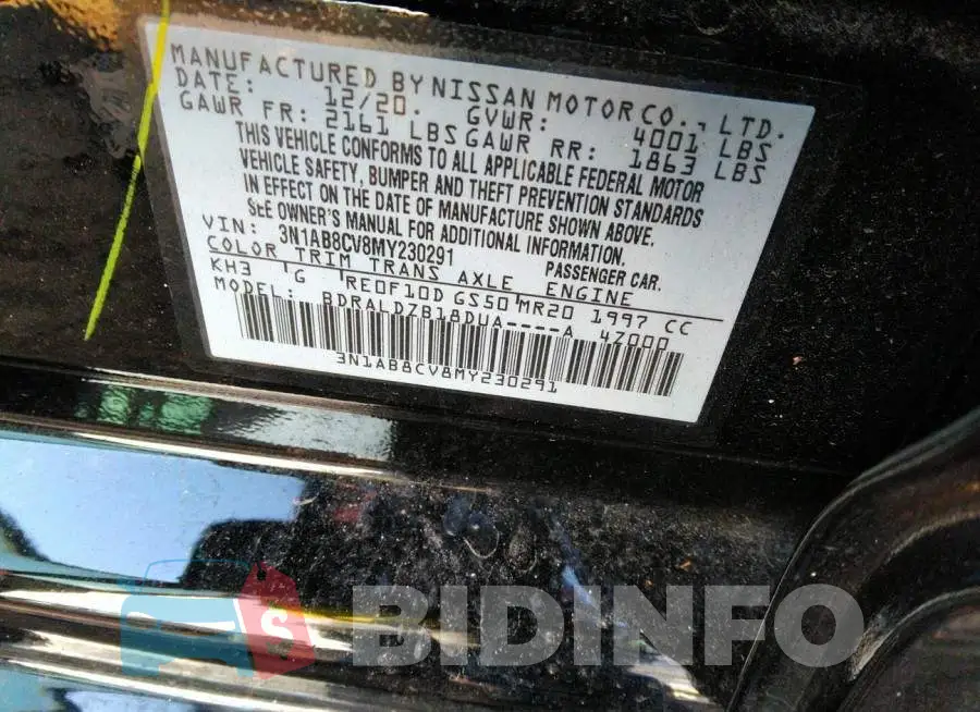 3N1AB8CV8MY230291 Photo# 9