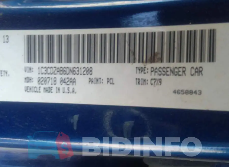 1C3CDZAB6DN631208 Photo# 9