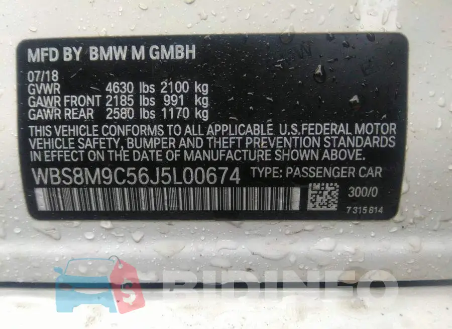WBS8M9C56J5L00674 Photo# 9
