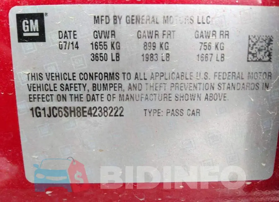 1G1JC6SH8E4238222 Photo# 9