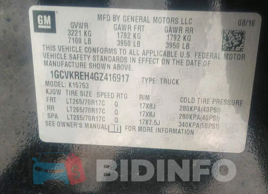 1GCVKREH4GZ416917 Photo# 9