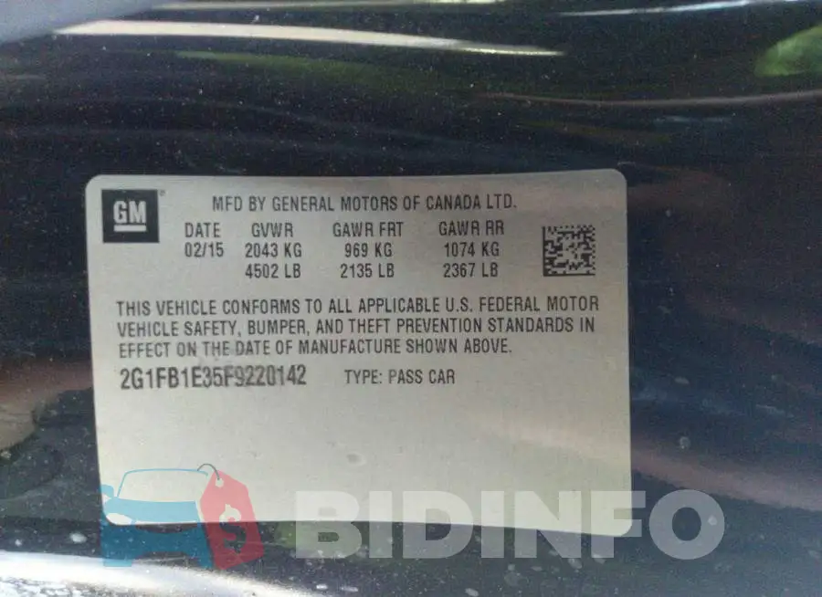2G1FB1E35F9220142 Photo# 9