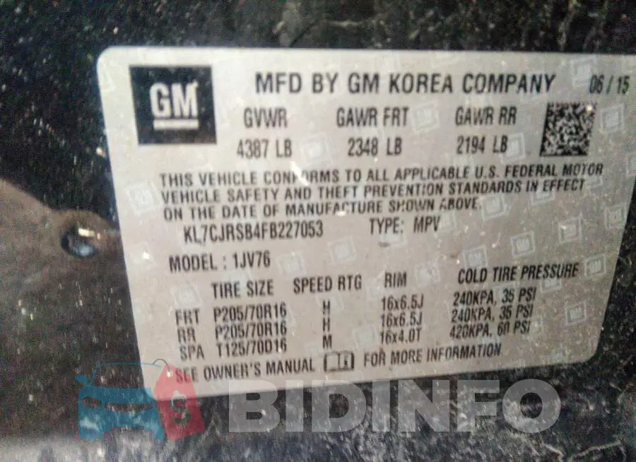 KL7CJRSB4FB227053 Photo# 9