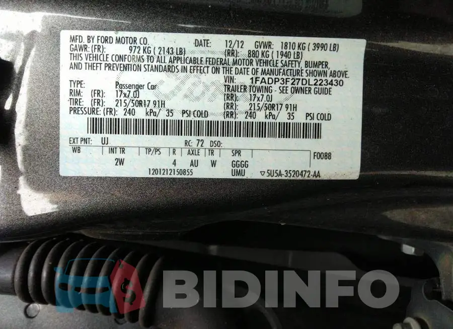 1FADP3F27DL223430 Photo# 9