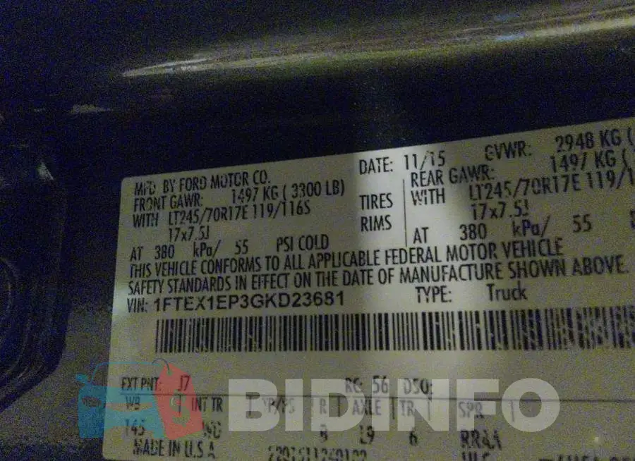 1FTEX1EP3GKD23681 Photo# 9