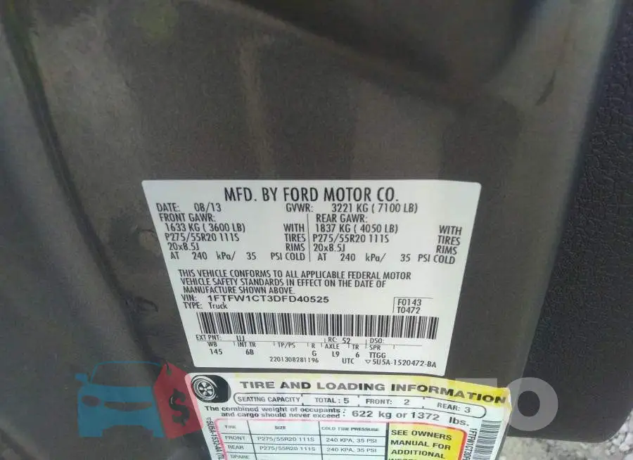 1FTFW1CT3DFD40525 Photo# 9