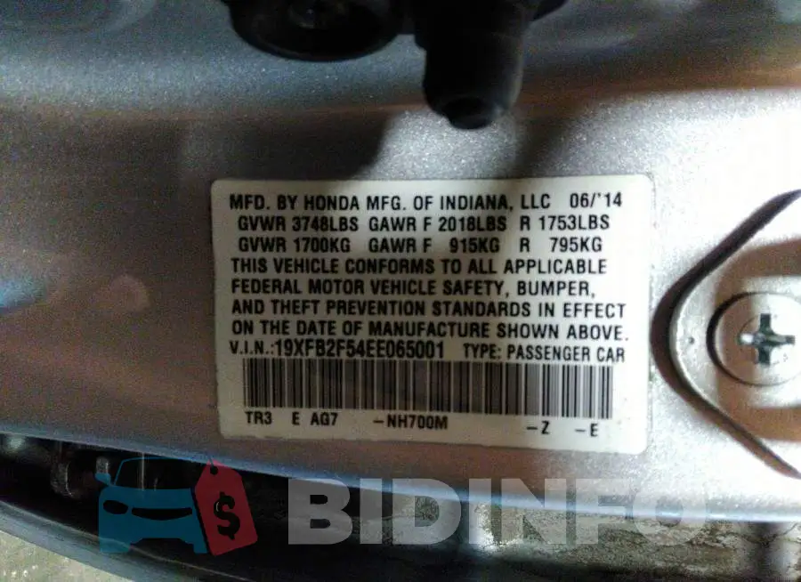 19XFB2F54EE065001 Photo# 9