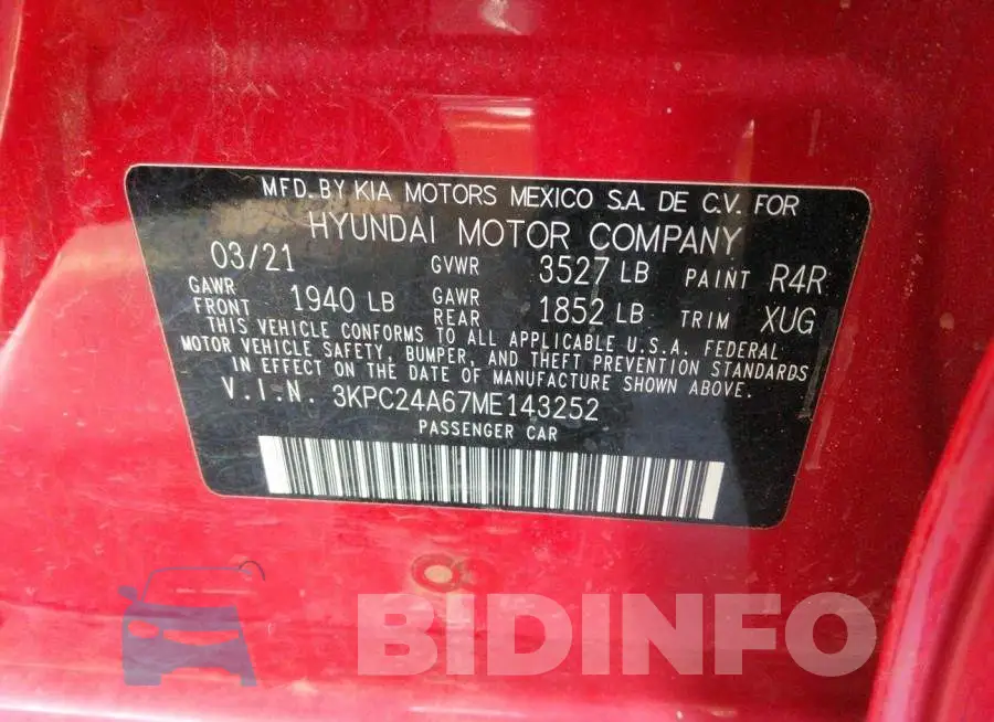 3KPC24A67ME143252 Photo# 9