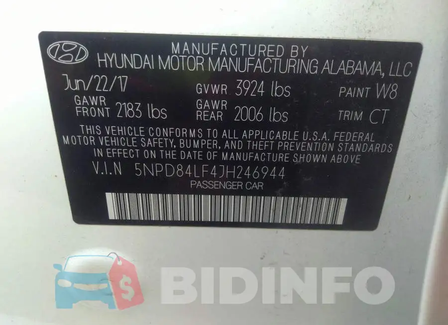 5NPD84LF4JH246944 Photo# 9