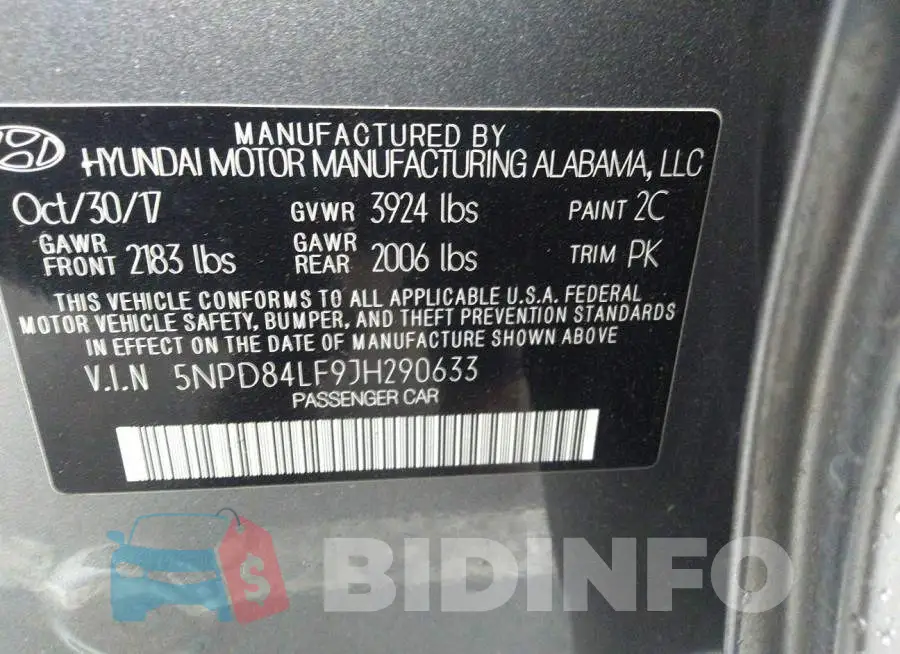 5NPD84LF9JH290633 Photo# 9